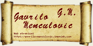 Gavrilo Menčulović vizit kartica